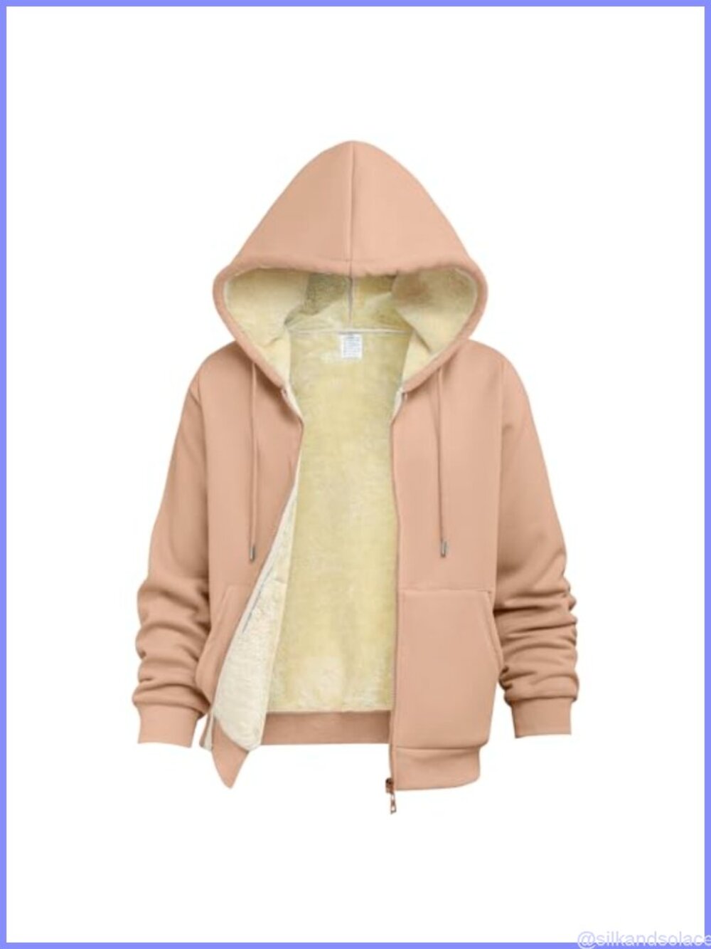 Sherpa Lined Full Zip Hoodie Warm Fleece Sweatshirt Winter